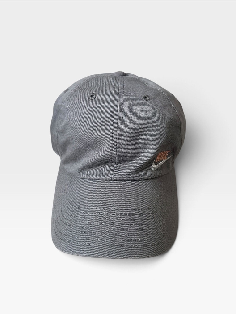 Vintage Nike Heritage86 Washed Charcoal Grey Dad Hat Embroidered Swoosh